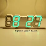 3D LED Digital Wall Clock Green Light - signaturegadgetbd.com