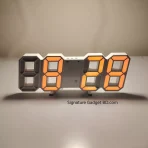 3D LED Digital Wall Clock Orange Light signaturegadgetbd_com