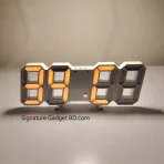 3D LED Digital Wall Clock Orange Light signaturegadgetbd_com