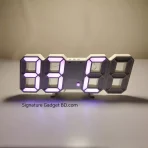 3D LED Digital Wall Clock Pink Light - signaturegadgetbd_com
