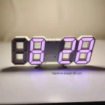 3D LED Digital Wall Clock Pink Light - signaturegadgetbd_com
