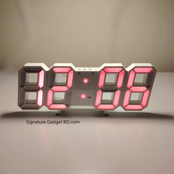 3D LED Digital Wall Clock Red Light -- signaturegadgetbd.com