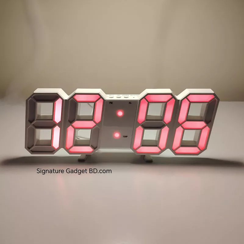 3D LED Digital Wall Clock Red Light -- signaturegadgetbd.com