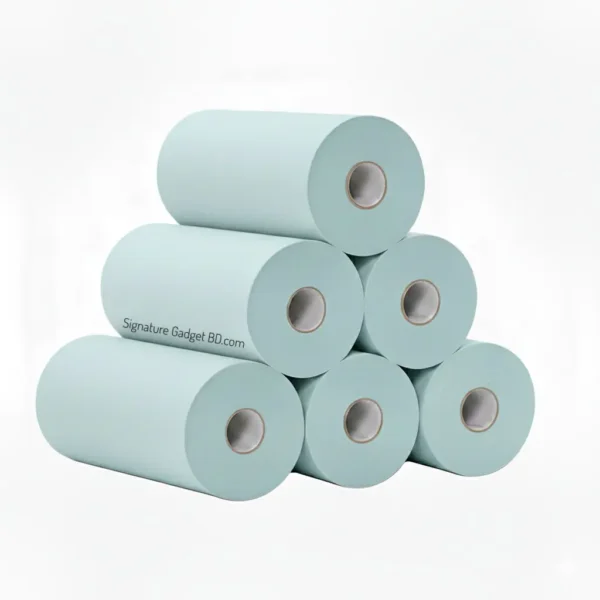 57×25mm Thermal Printing Paper Roll – Multi-Purpose, Long-Lasting (White Pink Blue Yellow Self-Adhesive) signaturegadgetbd.com